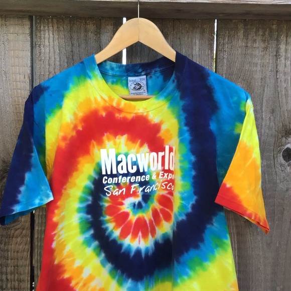 Other - Vintage 90s Mac Macworld apple conference tech promo tie dye t shirt mens large